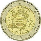 2 € pamiątkowy Cypr 10. € 2012.jpg