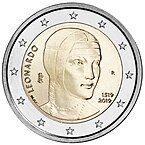 moeda comemorativa de 2 euros itália 2019 leonardo.jpg