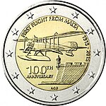 Moneda comemorativă de 2 euro malta 2015 primul zbor.jpeg