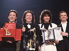 I Pooh vincitori del Festival di Sanremo 1990