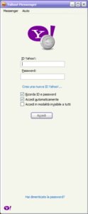 Schermata di autenticazione di Yahoo! Messenger 8.1