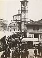 La basilica di San Magno nel 1907. Sulla sinistra si vede palazzo Malinverni in costruzion