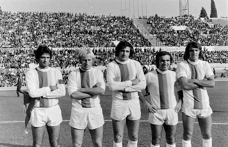 File:Mista LazioRoma-CSKA Mosca - 1973 - Domenghini, Re Cecconi, Chinaglia, Frustalupi e Prati.jpg