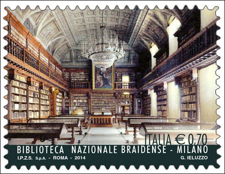 Biblioteca nazionale braidense francobollo