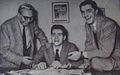 Vittorio Mascheroni, Teddy Reno et Lelio Luttazzi dans les bureaux du CGD (1949) .jpg