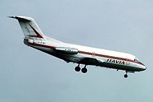 Un Fokker F28-1000 della flotta nel 1980.