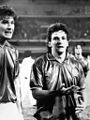 L'Italie contre l'Uruguay - 1989 - Vérone - Aldo Serena et Roberto Baggio.jpg