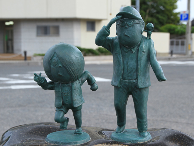 ファイル:Sakaiminato Mizuki Shigeru Road Kitaro Mizuki Statue 1.JPG