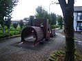 蒸気機関車のモニュメント（乃木神社前駅跡地）