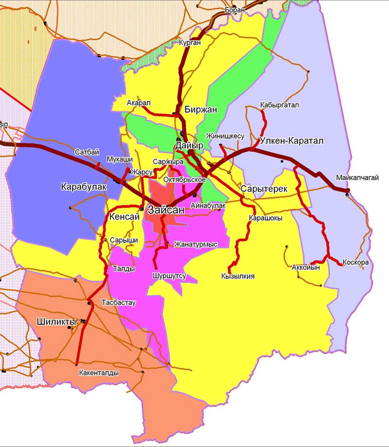 Карта зайсанского района восточно казахстанской области