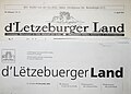 Entête vum Land vun Ufank u bis den 11. Juni 1999 (uewen) a vun du bis 2009 (ënnen)