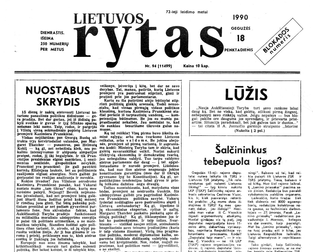 Lietuvos rytas laikrastis