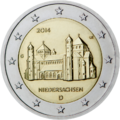 Vokiška 2 eurų proginė moneta išleista 2014 m. skirta Žemutiniai Saksonijai