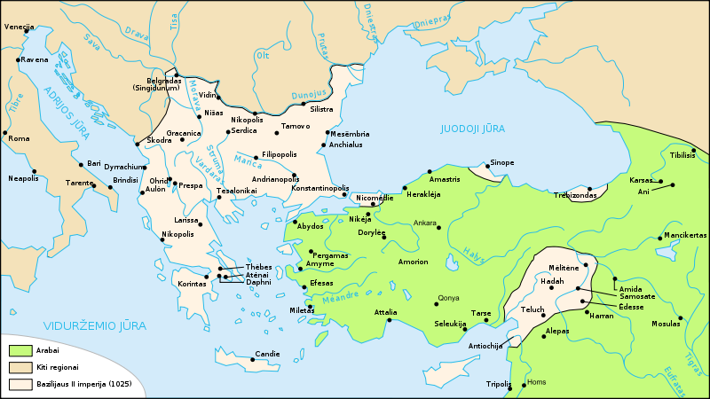 Vaizdas:Map Byzantine Empire 1076-lt.svg