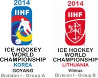 2014 m. pasaulio ledo ritulio čempionato I diviziono logotipai