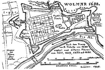 Attēls:Valmieras pils un pilsētas shēma zviedru laikos 1688. gadā.jpg