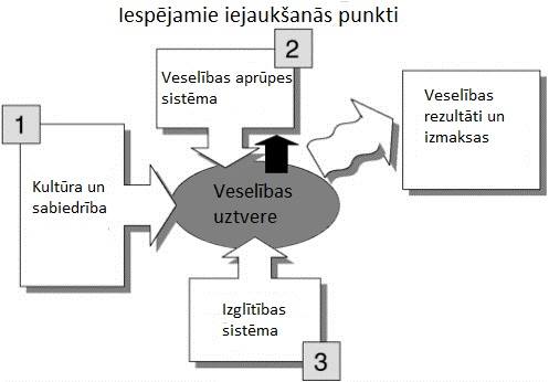 veselības pratību ietekmē kultūra un sabiedrība, kādā cilvēks atrodas, veselības sistēma un mācību sistēma. Veselības pratība izpaužas veselības rezultātos un izmaksās