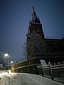 Katedrāles torņi un mūris. Skats no Latgales ielas, 2020. g. ziemā.