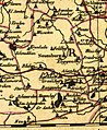 Jaunpils, daļēji Auces draudzes novads 1798. gada kartē.