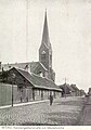 Kangīzeru iela ar Sv. Nikolaja baznīcu Pirmā pasaules kara laikā.