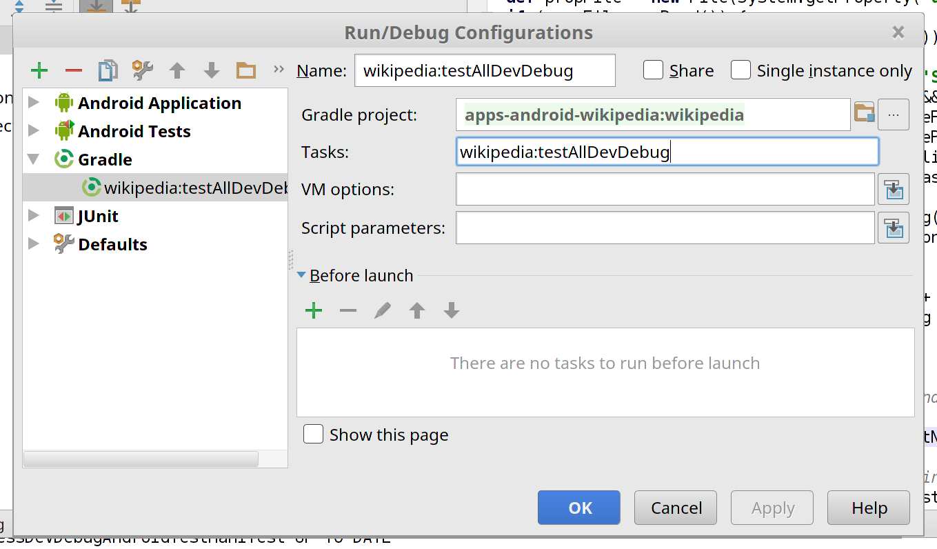 Android configuration