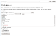 The page selection interface of Special:Push