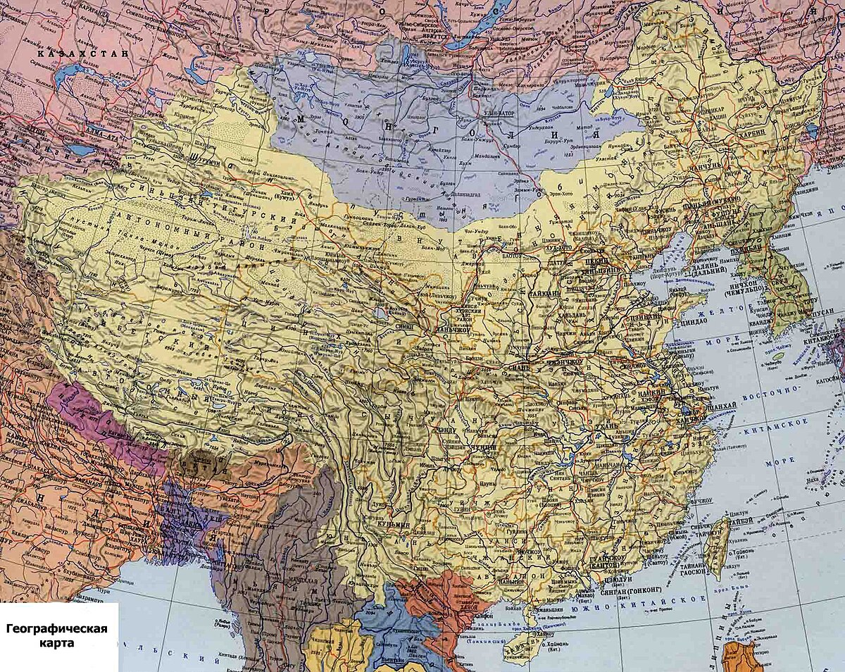на карте китай