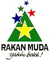 Logo Rakan Muda tahun 1994–2006 Dan 2023–kini, dengan slogan "Yakin Boleh!".