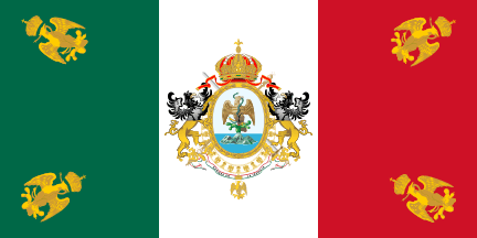 Īxiptli:Flag of Mexico 1864.png