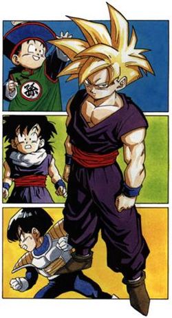 Goku Gohan Vegeta Desenho Super Saiyajin, filho, branco, manga