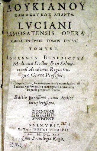 Fișier:Lucianous Samosateos Apanta = Luciani Samosatensis, Opera Omnia in duos tomos divisa (Carte veche și manuscris) 2745 04.11.2015 Tezaur B704DF2B72324F91900830C0A46E8EDE.jpg