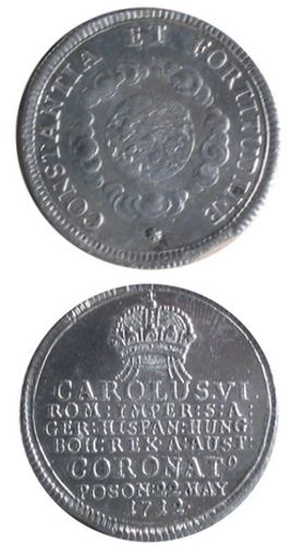 Fișier:Medalie dedicată încoronării lui Carol VI ca rege al Ungariei (Medalistică) 2326 28.07.2009 Tezaur AF2CC691B41B486EA6EB3EF06AB451F4.jpg