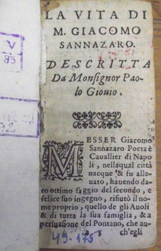 Fișier:La vita di M(esser) Giacomo Sannazaro (Carte veche și manuscris) 2049 26.01.2015 Tezaur 2A1AFD180790459A91735F54529F3E6C.jpg