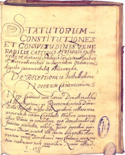Fișier:Statuta, constitutiones et consuetudines Venerabilis Capituli Agriensis (Carte veche și manuscris) 2513 15.12.2009 Tezaur 57D195D608594079BEB089CDB8CB4B7E.jpg