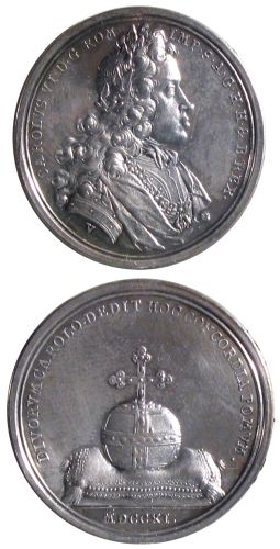 Fișier:Medalie dedicată încoronării lui Carol VI ca împărat roman (Medalistică) 2314 16.07.2009 Tezaur 0151DE79E8224E669C69AAB30A66EE82.jpg