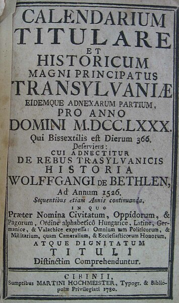 Fișier:Calendarium titulare et historicum magni Principatus Transylvaniae (Carte veche și manuscris) 2253 16.04.2015 Fond DF821E60B5F547DB86645ACCF99632C2.jpg