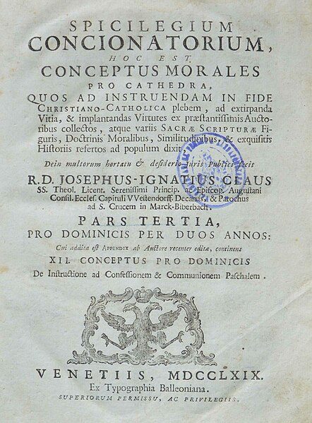 Fișier:Spicilegium concionatorium, hoc est conceptus morales pro cathedra (Carte veche și manuscris) 2745 17.03.2021 Tezaur 87E55285E1514A3FA380E01BFF0BD4BC.jpg