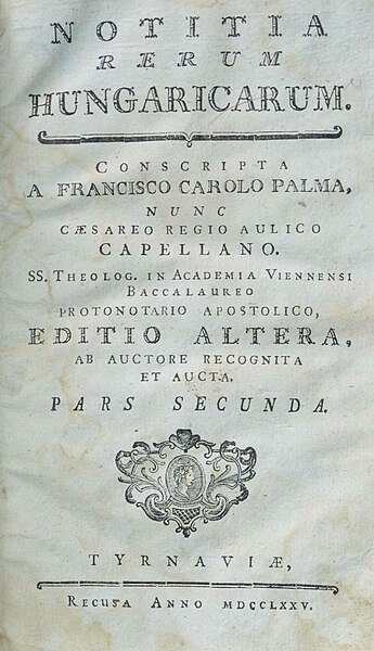 Fișier:Notitia rerum hungaricarum (Carte veche și manuscris) 2745 17.03.2021 Tezaur 0F7ABE91EDE34AF7855676F642FBC8A9.jpg