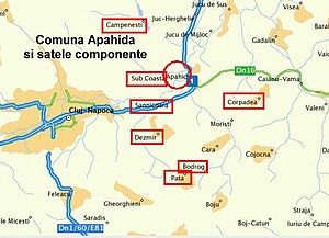 Comuna Apahida și satele componente