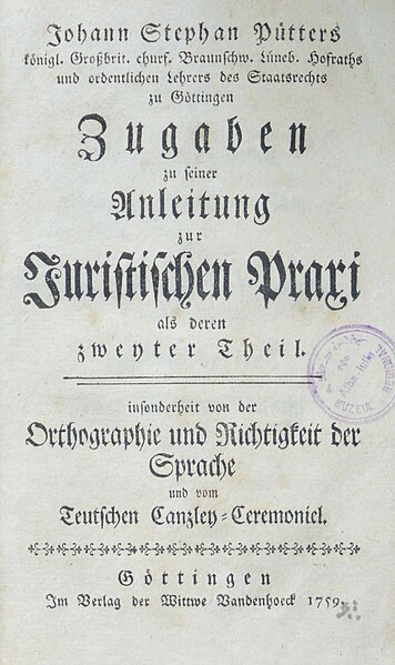 Fișier:Johann Stephan Pütters königl. Großbrit. churf. Braunschw. Lüneb. Hofraths und ordentlichen Lehrers des Staatsrechts zu Götti(...) (Carte veche și manuscris) 2970 05.12.2018 Fond 04CFDA2E49CB4699A1F30B19DBAEAF3B.jpg