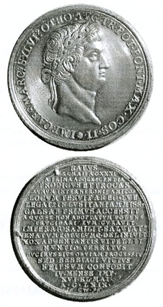 Fișier:Medalie dedicată împăratului Otho (Medalistică) 2159 23.03.2007 Tezaur F3160662ABC2461D90EAF468DC5DCC2F.jpg