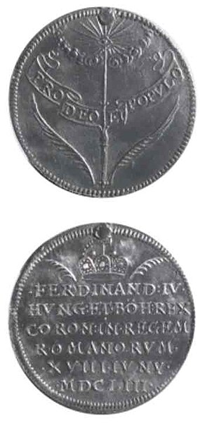 Fișier:Medalie dedicată încoronării lui Ferdinand IV ca rege roman (Medalistică) 2448 15.07.2008 Fond 5A56BE621CC74002823F6AD4AEC1B9FE.jpg