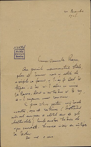 Fișier:Scrisoare datată „24 decembrie 1926”, adresată de Nicolae Iorga lui I. M. Rașcu. (Carte veche și manuscris) 2865 12.11.2018 Fond 4FDCD8D972854A88A71A1365F68895F4.jpg