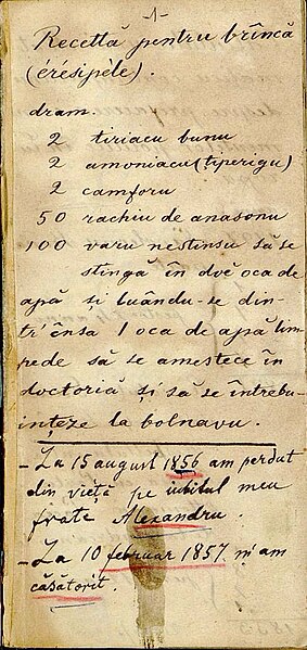 Fișier:Carnet de însemnări ce a aparținut lui Constantin Canela, 1856-1857 (Carte veche și manuscris) 2082 17.02.2017 Fond 65162D9D2FBB4E40A8E6B7DFCA5E701B.jpg