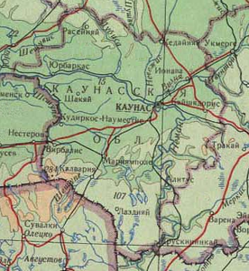 Región de Kaunas en el mapa