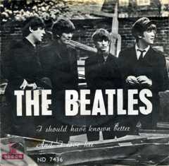 Portada del sencillo de The Beatles "I Should have Known Better" (1964)