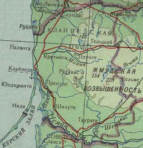 Клайпедская область на карте