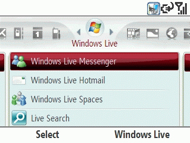 Файл:Карусельное меню Windows Mobile 6.1.jpg