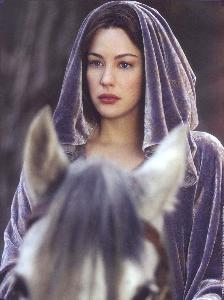 Liv Tyler haltioiden prinsessa Arwenina (Peter Jacksonin Taru sormusten herrasta -trilogia)