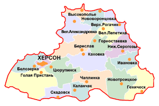Нижнесерогозский район на карте